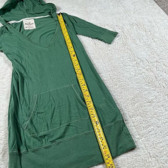 Vintage Y2K Hollister Lightweight V Neck Hoodie 1/2 Sleeve Sweatshirt - Picture 7 of 7